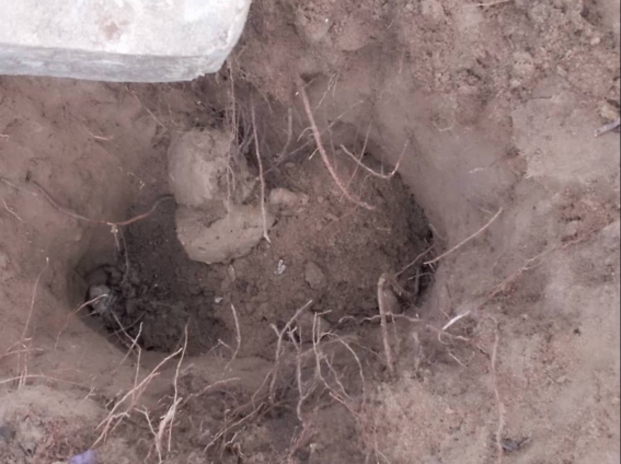 One of the desecrated graves.
