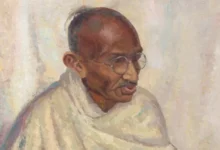 The oil portrait of Mahatma Gandhi was painted in the UK in 1931