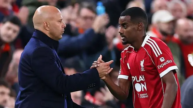 Alexander Isak is waiting for his first Premier League goal for Liverpool